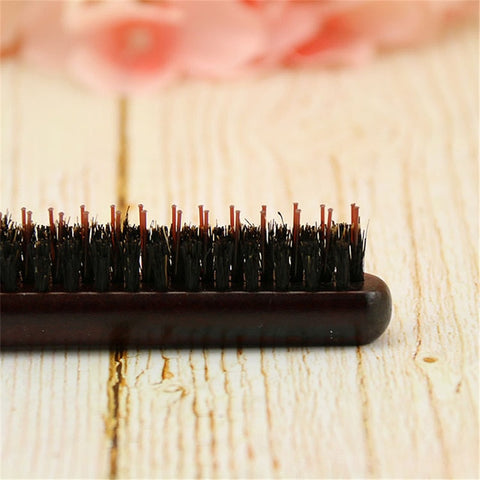 High Quality Wood Handle Natural Boar Bristle Hair Brush Fluffy Comb Hairdressing Barber Hair Styling Tools