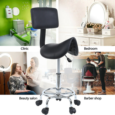 Saddle Salon Stool For Beauty Barber Swivel Chair Hairdressing Massage Spa
