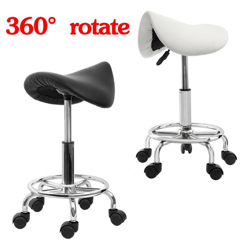 Hydraulic Rolling Swivel Saddle Salon Stool Tattoo Massage Facial Spa Height Adjustable Hairdressing Chair for Beauty Salon