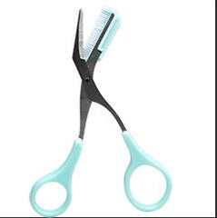 1pcs Eyebrow Trimmer Scissors  Comb Eyelash Hair Scissors Clips Shaping Eyebrow Razor Grooming wenkbrauw trimmer 5 Color