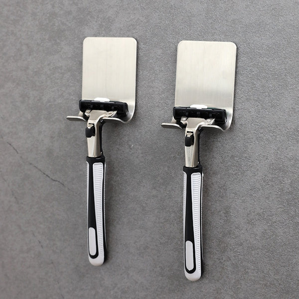1 pc razor stainless steel bracket for men's razor holder bathroom razor holder wall adhesive storage hook kitchen rack