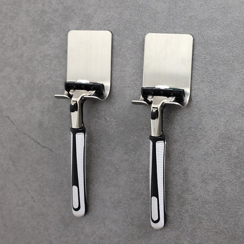 1 pc razor stainless steel bracket for men's razor holder bathroom razor holder wall adhesive storage hook kitchen rack