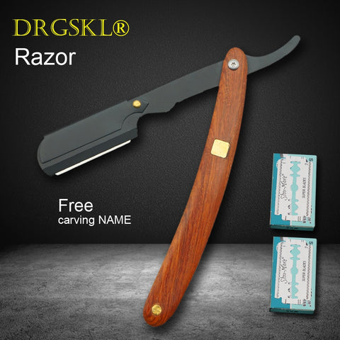 Manual Redwood Handle Shaving Razor Men's Razor High Quality Professional Barber Hair Cut Razor Change Blade Type Shaving Knife