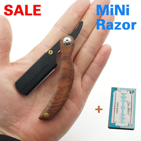 Manual Redwood Handle Shaving Razor Men's Razor High Quality Professional Barber Hair Cut Razor Change Blade Type Shaving Knife