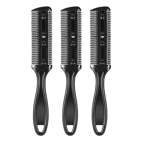 3pcs Hair Cutter Comb Double Side Haircut Scissors Plastic Hair Comb Cutter Trimmer with Stainless Steel Blade Hair Shaper Razor