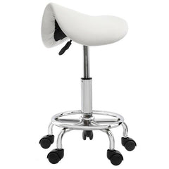 Honhill Saddle Salon Stool For Beauty Barber Swivel Chair Hairdressing Massage Spa Ha Ha Feet Rotation Bar Stool Black White