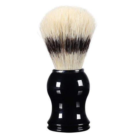 11x3.7cm Men Shaving Brush Boar Bristle Hair Straight Razor Shave Barber Face Cleaning Black Resin Handle Salon Tool Classic