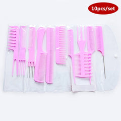 Best New 10pcs/Set Professional Hair Brush Comb Salon Barber Hair Combs Hairbrush Hairdressing Combs Hair Care Styling Tools