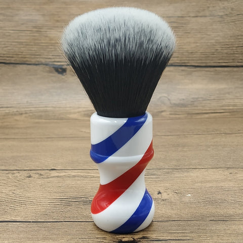 dscosmetic 24mm tuxedo synthetic hair knots  shaving brush with  barber pole handle