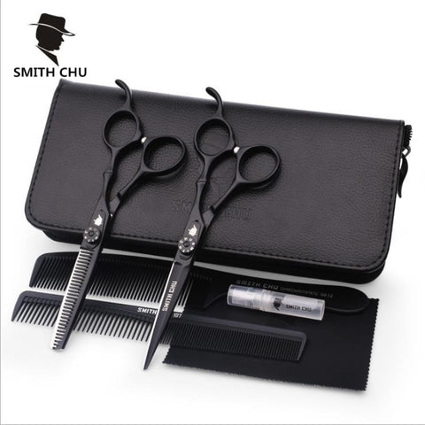 Smith Chu High Quality Cutting Scissors 6Inch 440C Stainless Steel Professional Salon Barbers Thinning Scissor Hair Scissors Set
